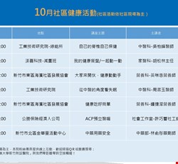 112年10月社區講座資訊
