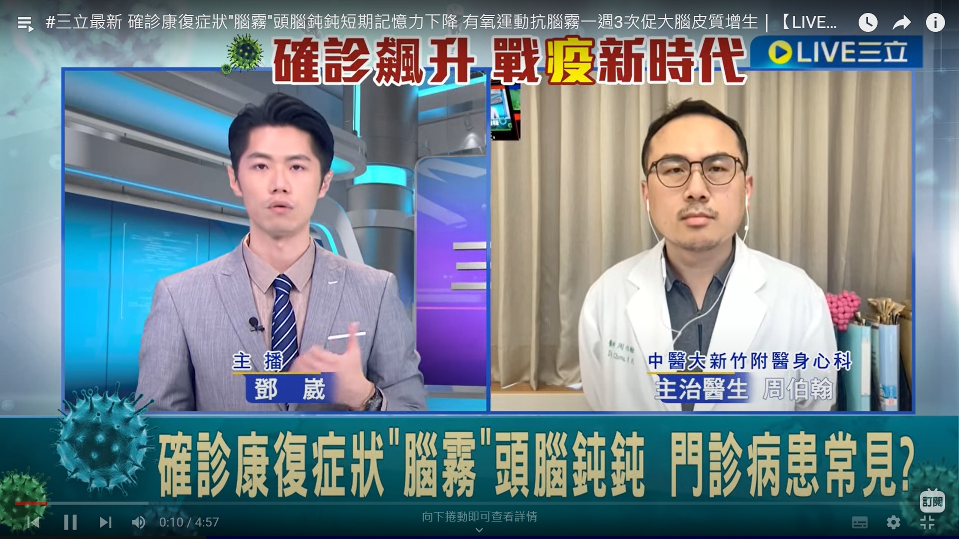 #三立最新 確診康復症狀"腦霧"頭腦鈍鈍短期記憶力下降 有氧運動抗腦霧一週3次促大腦皮質增生|【LIVE大現場】20220622|三立新聞台